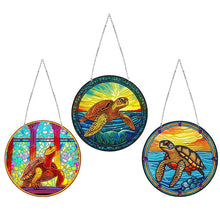 Charger l'image dans la galerie, Pendentif tortue de mer-perceuse latérale simple-diamant