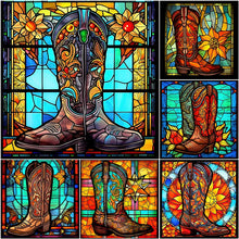 Charger l'image dans la galerie, Sirène en Vitrail Chelsea-FULL Round Diamond Painting-30x30cm