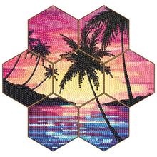 Charger l'image dans la galerie, 7 pièces/ensemble-ciel de nuit-en bois Diamond Coaster