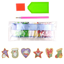 Charger l'image dans la galerie, 5 pièces/ensemble Double face noël diamant peinture bricolage suspendus pendentif arbres décoration