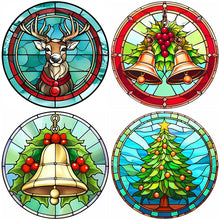 Charger l'image dans la galerie, Noël-Peinture diamant ronde complète-30x30cm