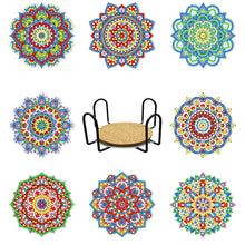 Charger l'image dans la galerie, 8pcs/set +1 rack de stockage-Mandala-Bois Diamond Coaster