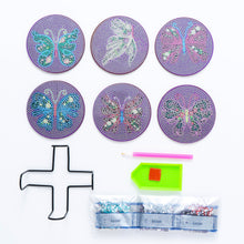 Charger l'image dans la galerie, Mandala/Halloween/Papillons - Tasse sous-verre ronde en bois