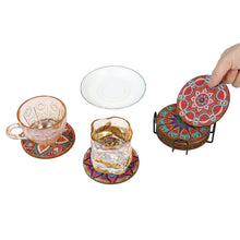 Charger l'image dans la galerie, Mandala/Halloween/Papillons - Tasse sous-verre ronde en bois