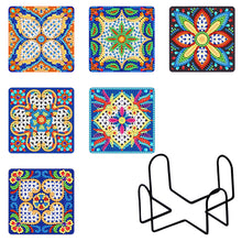 Charger l'image dans la galerie, 6pcs/set +1 rack de stockage-Mandala-Bois Diamond Coaster