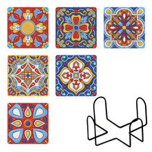 Charger l'image dans la galerie, 6pcs/set +1 rack de stockage-Mandala-Bois Diamond Coaster
