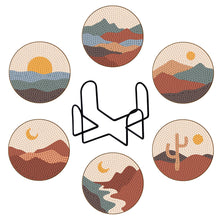 Charger l'image dans la galerie, 6pcs/set +1 rack de stockage-Fleurs-Bois Diamond Coaster