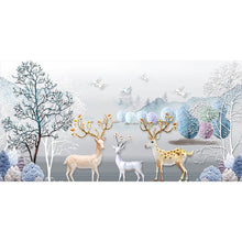 Charger l'image dans la galerie, Relief Elk-complet Round peinture au diamant-80x40cm-Large Size