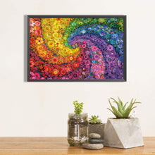 Charger l'image dans la galerie, Rainbow Flowers Butterfly Swirl-complet Round peinture au diamant-70x50cm-Large Size