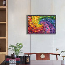 Charger l'image dans la galerie, Rainbow Flowers Butterfly Swirl-complet Round peinture au diamant-70x50cm-Large Size