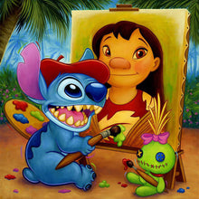 Charger l'image dans la galerie, Lilo & Stitch-complet Round peinture au diamant-30x30cm
