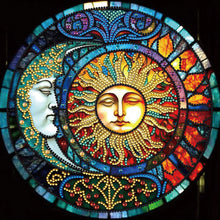 Charger l'image dans la galerie, Soleil Lune Mandala-Spécial Partiel Diamond Painting-30x30cm