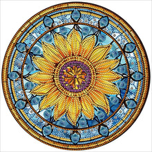 Charger l'image dans la galerie, Vitrail Tournesol-Partiel Spécial Diamond Painting-30x30cm