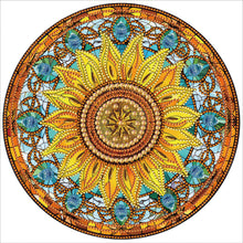 Charger l'image dans la galerie, Vitrail Tournesol-Partiel Spécial Diamond Painting-30x30cm