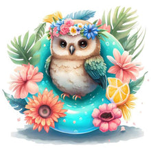 Charger l'image dans la galerie, Summer Swimming Owl-FULL Round Diamond Painting-30x30cm