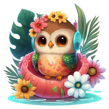 Charger l'image dans la galerie, Summer Swimming Owl-FULL Round Diamond Painting-30x30cm