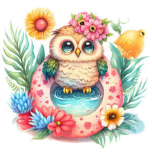 Charger l'image dans la galerie, Summer Swimming Owl-FULL Round Diamond Painting-30x30cm