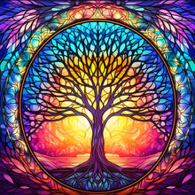 Charger l'image dans la galerie, Sirène en Vitrail Tree-FULL Round Diamond Painting-30x30cm