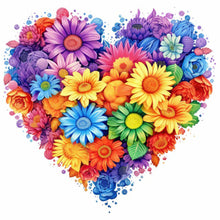 Charger l'image dans la galerie, Heart Flower-FULL Round Diamond Painting-30x30cm