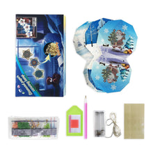 Charger l'image dans la galerie, 3 pièces/ensemble diamant peinture arbre de noël led lumières suspendues