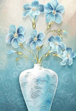 Charger l'image dans la galerie, Vase bleu 5d diamant rond complet - 92x45cm