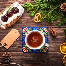 Charger l'image dans la galerie, Caboteur en bois carré de peinture de Diamant de 6pcs Avec 1 support de stockage