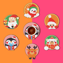 Charger l'image dans la galerie, Mandala-Tasse sous-verre ronde en bois