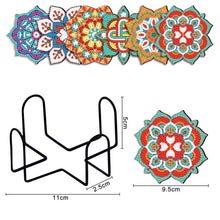 Charger l'image dans la galerie, Mandala-Tasse sous-verre ronde en bois