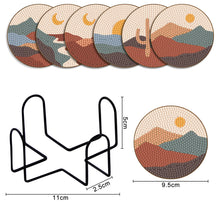 Charger l'image dans la galerie, Mandala-Tasse sous-verre ronde en bois