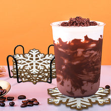 Charger l'image dans la galerie, 8 pièces/ensemble + 1 support de rangement-flocon de neige-dessous de verre diamant en bois