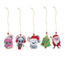 Charger l'image dans la galerie, 5 pièces/ensemble Double face noël diamant peinture bricolage suspendus pendentif arbres décoration