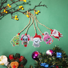Charger l'image dans la galerie, 5 pièces/ensemble Double face noël diamant peinture bricolage suspendus pendentif arbres décoration
