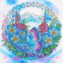 Charger l'image dans la galerie, Cristal Strass - Papillon Bleu 30x30CM