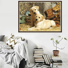 Charger l'image dans la galerie, Chiens - diamant rond complet - 40x30cm