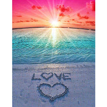 Charger l'image dans la galerie, Love beach - diamant rond complet - 40x30cm