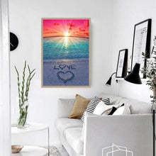 Charger l'image dans la galerie, Love beach - diamant rond complet - 40x30cm