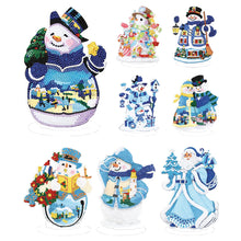 Charger l'image dans la galerie, Bonhomme de neige de Noël-Ornement de bureau en diamant à forage simple face