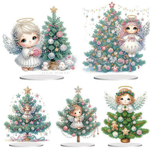 Charger l'image dans la galerie, Ange -Ornement de bureau en diamant en bois à forage simple face