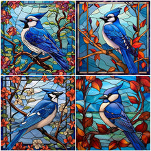 Charger l'image dans la galerie, Sirène en Vitrail Blue Tit-Full Round Diamond Painting-30x30cm