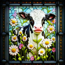 Charger l'image dans la galerie, Vache-Peinture diamant ronde complète-40x40cm