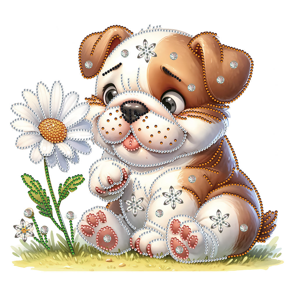 Bulldog-Spécial Partiel Diamond Painting-35x30cm