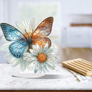 Fleur Papillon-Single Side Drill-Acrylic Diamond Desktop Ornement