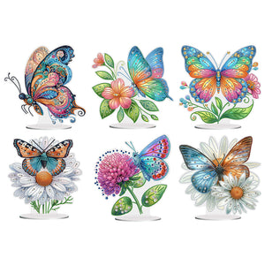 Fleur Papillon-Single Side Drill-Acrylic Diamond Desktop Ornement