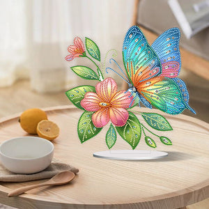 Fleur Papillon-Single Side Drill-Acrylic Diamond Desktop Ornement