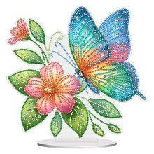 Charger l&#39;image dans la galerie, Fleur Papillon-Single Side Drill-Acrylic Diamond Desktop Ornement
