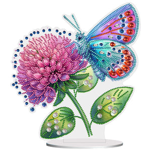 Fleur Papillon-Single Side Drill-Acrylic Diamond Desktop Ornement