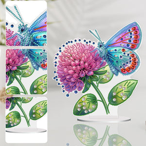 Fleur Papillon-Single Side Drill-Acrylic Diamond Desktop Ornement