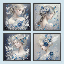 Charger l&#39;image dans la galerie, Butterfly Girl-Spécial Partiel Diamond Painting-30x30cm
