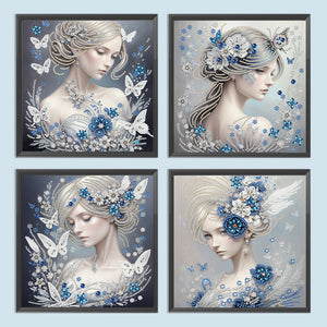 Butterfly Girl-Spécial Partiel Diamond Painting-30x30cm