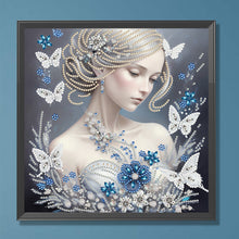 Charger l&#39;image dans la galerie, Butterfly Girl-Spécial Partiel Diamond Painting-30x30cm
